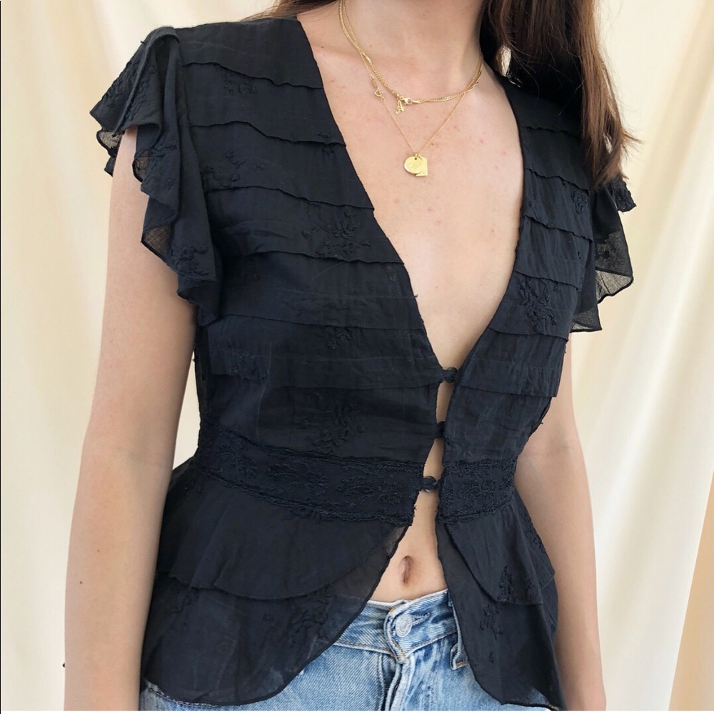 **ISO See by Chloe Black Cotton top**